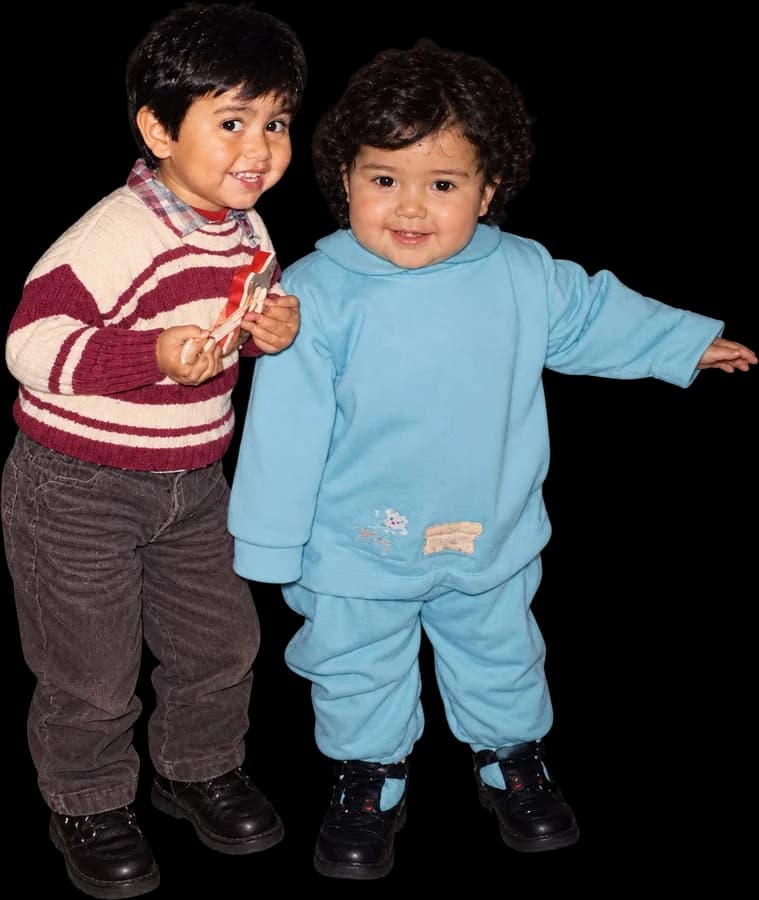 Luis y Yoseline cuando eran niños